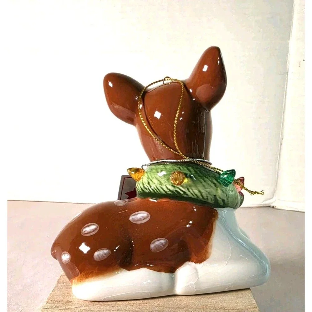 New Rudolph Mr. Christmas Ceramic Ornament Light Up 5.5